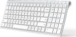 iClever Bluetooth Keyboard BK10, Multi Device Keyboard Rechargeable with Number Pad Ergonomic Design Full Size Stable Connection Keyboard for iPad, iPhone, Mac, iOS, Android, Windows