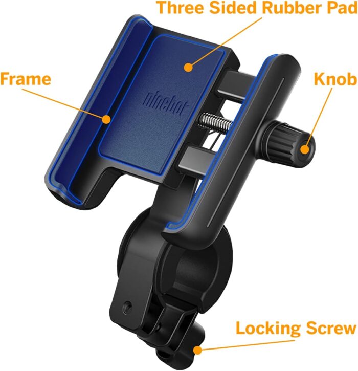 Segway Ninebot Phone Mount, Adjustable Electric Scooter eMoped Bicycle Handlebar Holder, Fits All iPhone's, 12, 11, X, iPhone 8, Samsung Galaxy, Holds Any 4-6.5 inches Cellphone,Black - Image 2