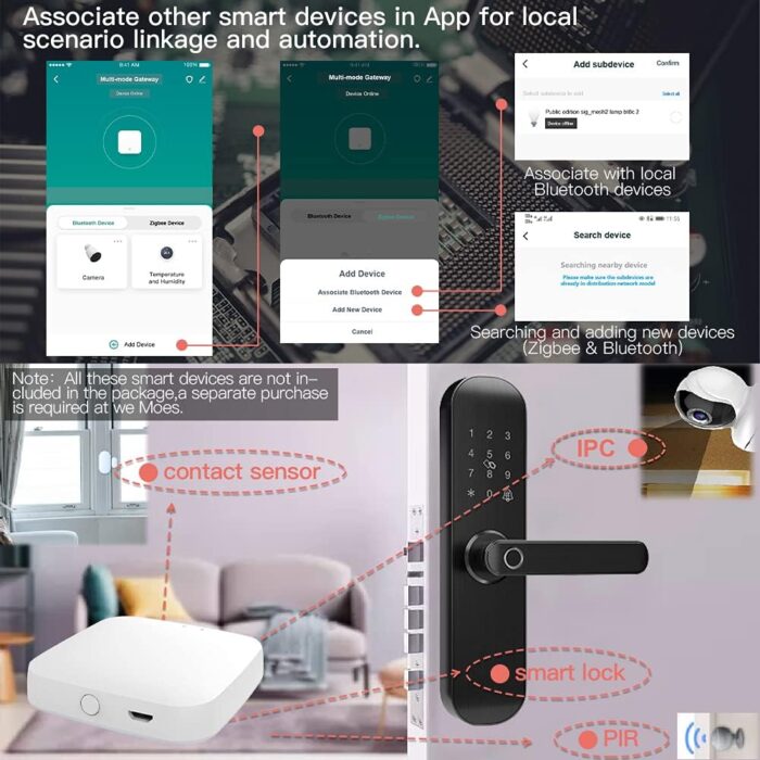 MOES Tuya Smart WiFi USB Gateway, Low Energy 5.0 Bluetooth+ZigBee 3.0 Wireless Hub, Smart Life APP Control Smart Home Wireless Bridge Control Compatible with Alexa Google Home - Image 4
