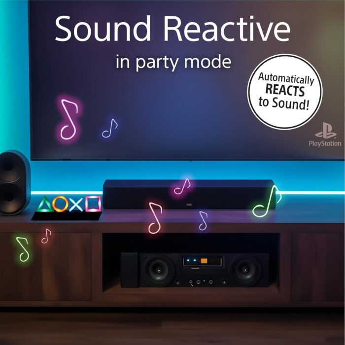 PATHEA Paladone Playstation Icons Light with 3 Light Modes - Music Reactive Game Room Lighting (PS4), Multi-Colour - Image 4