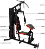Sparnod Fitness Multifunctional Home Gym Station: Heavy-Duty Steel Construction, 20+ Exercises for a Full Body Workout, Adjustable Seat & Back Cushion, Weight Stack, Smooth Operation Free Installation - Image 8