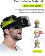 MAKINGTEC VR SHINECON Virtual Reality VR Headset 3D Glasses VR Goggles for TV, Movies & Video Games, Compatibale iOS & Android Smartphone Within 4.7-7 inch Screen, Black - Image 2
