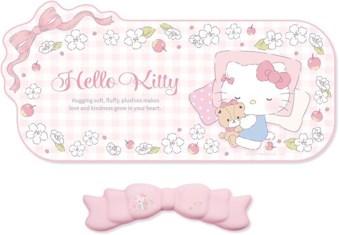 Kuitmor Kawaii Anime Mouse Pad Wrist Rest Support Set – Non-Slip Desk Mat and Memory Foam Bowknot Wrist Rest for Keyboard and Mouse,Perfect for Gaming or Home Office Work – Flower Dream (Pink)