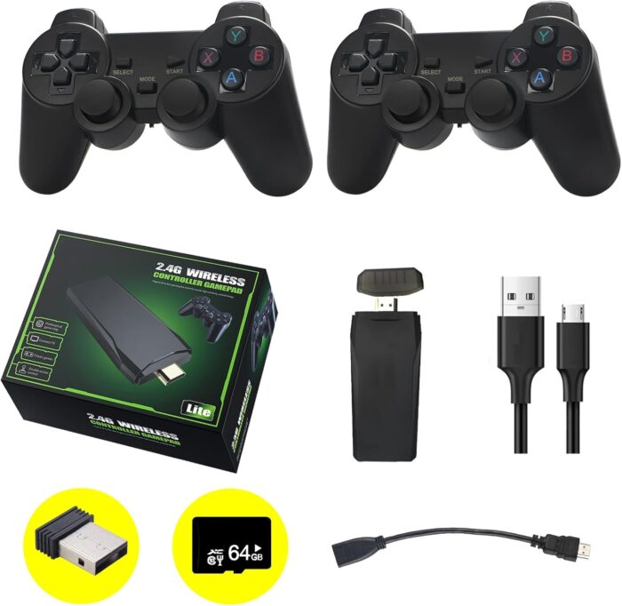 Anyando Wireless Retro Game Console, Plug and Play Video Game Stick Built in 10000+ Games,9 Classic Emulators, 4K High Definition HDMI Output for TV with Dual 2.4G Wireless Controllers - Image 6