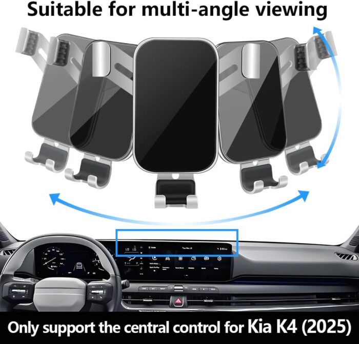 LUNQIN Car Phone Holder Center Console Organizer Tray for Kia K4 2025 2026 Auto Interior Accessories Best Cell Phones Mount Mobile Cellphone Stand Dashboard Screen Storage Accessory - Image 5