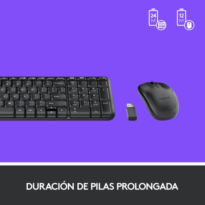 Logitech MK220 Wireless Compact Keyboard and Mouse Combo for Windows, 24 Month Battery, Compatible with PC, Laptop - Black - Image 5