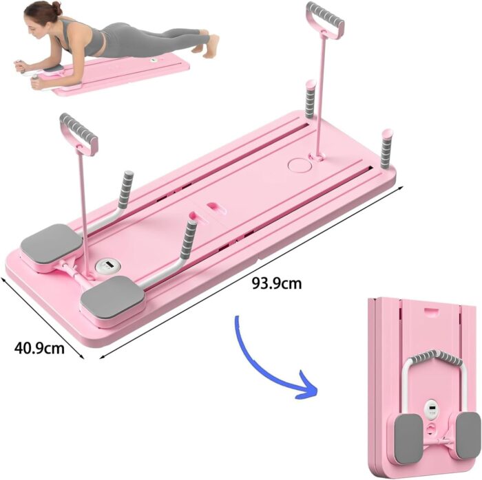 STAYOUNG Multifunctional Pilates Abdominal Board - Exercise Fitness Board, Foldable Home Gym Exercise Fitness Equipment for Strength Training Core Workout, Suitable for Fitness, Weight Loss (Pink) - Image 2