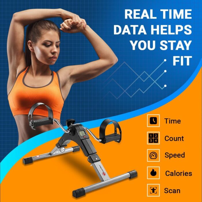 PowerMax Fitness BS-MINI Mini Cycle Pedal Exerciser with Adjustable Resistance and Digital Display - For Light Leg and Arm Exercise and Physiotherapy at Home - Image 6