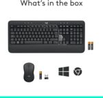 Logitech MK540 Advanced Wireless Keyboard and Mouse Combo for Windows, 2.4 GHz Unifying USB-Receiver, Multimedia Hotkeys, 3-Year Battery Life, for PC, Laptop, Arabic Layout - Black - Image 10