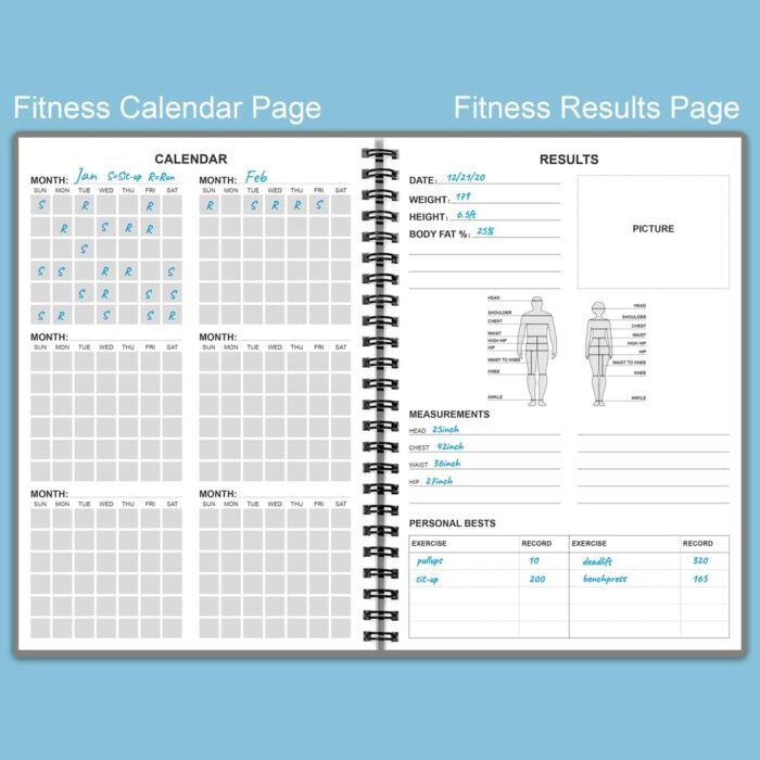 Nokingo Fitness Planner for Women & Men - A5 Workout Log Book/Exercise Workout Log to Track Weight Loss, GYM, Bodybuilding Progress - Daily Health & Wellness Workout Journals, 5.8X8.25 In Workout Book - Image 4