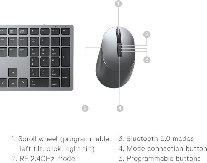 Dell Premier Multi-Device Wireless Keyboard and Mouse - KM7321W - Image 5