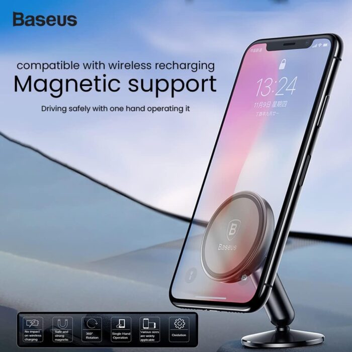 Baseus Magnetic Car Phone Holder for Dashboard, 360° Rotation Cell Phone Mount With Ultra Strong Magnet Compatible with iPhone 15 Pro Max, Samsung Galaxy S24 Ultra & More - Image 3