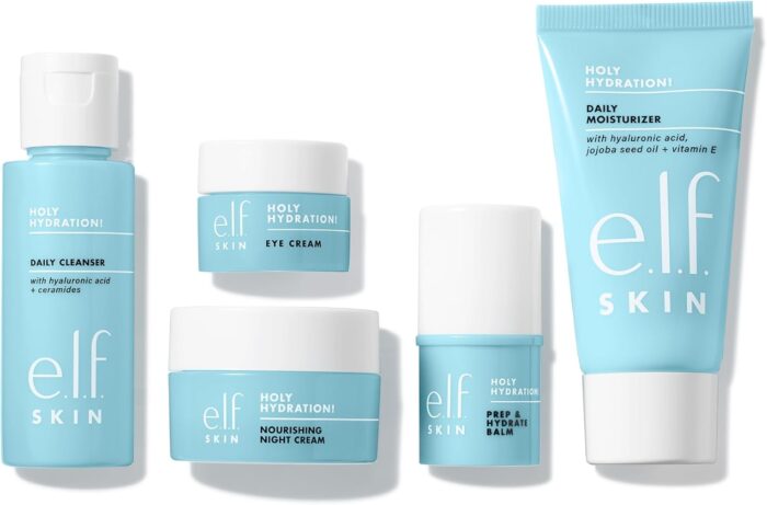 e.l.f. SKIN Jet Set Hydration Kit, Travel Friendly Hydrating Skincare Set, Face Cleanser, Balm, Moisturiser, Eye Cream and Night Cream, Vegan and Cruelty-Free - Image 3