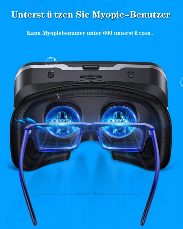 Azonee VR Glasses VR Headset Virtual Reality Glasses 3D with Bluetooth Remote Control Experience Games for Mobile Phone for Android/iOS 5.5-7.2 Inch Mobile Phones Children Adults Gift - Image 7