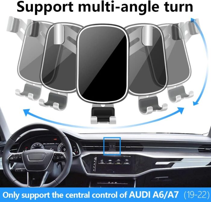 LUNQIN Car Phone Holder for Audi A6 A7 S6 S7 RS6 RS7 2019 2020 2021 2022 2023 2024 2025 Auto Interior Accessories Best Phones Mount Cell Cellphone Mobile Cradle Charging Navigation Bracket Accessory - Image 5