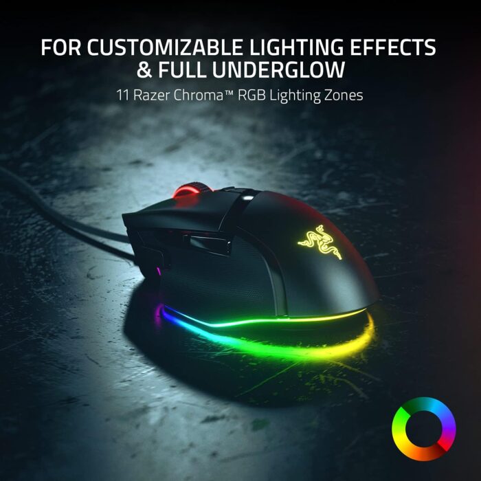 Razer Basilisk V3 Customizable Ergonomic Gaming Mouse: Fastest Mouse Switch, Chroma RGB Lighting 26K DPI Optical Sensor 11 Programmable Buttons HyperScroll Tilt Wheel - Classic Black - Image 5