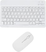 Bicchoo Wireless Bluetooth Keyboard and Mouse Combo, Ultra-Thin 2.4 GHz Wireless Keyboard and Mouse for iPad Pro/iPad Air/iPad 9.7 and Other iOS Android Windows Devices (White)