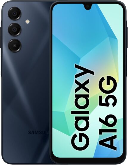 Samsung Galaxy A16 5G (Blue Black, 4GB RAM, 128GB Storage) | Super AMOLED | 50MP Triple Camera | 5000mAh Battery | IP54 | NFC | 6 OS Upgrades | International Version