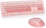 Mofii Wireless Keyboard and Mouse Combo,2.4G USB Multi-Color Cute Full Size Keyboard and Optical Mice Set for Computer Desktop PC Laptop (Pink-Mixed)……