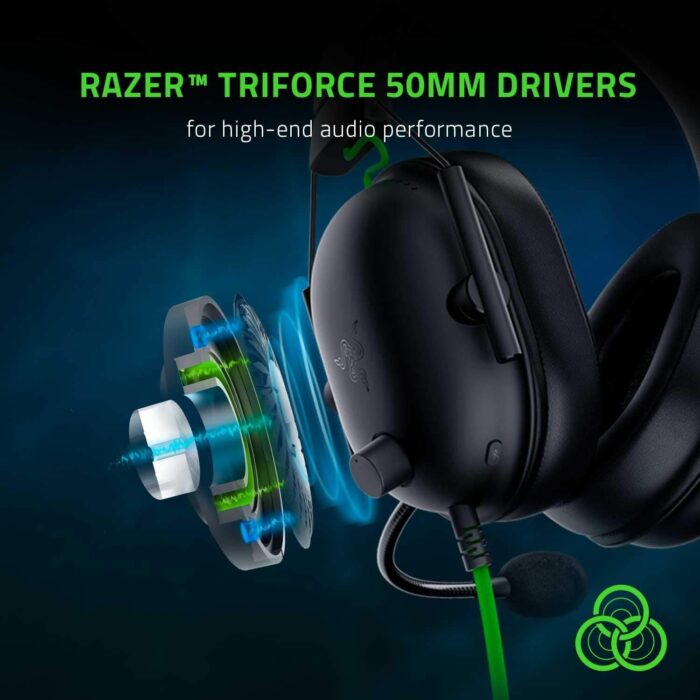 Razer BlackShark V2 X Gaming Headset: 7.1 Surround Sound - 50mm Drivers - Memory Foam Cushion - PC, PS4,PS5, Nintendo Switch, Xbox One, Xbox Series X & S, Mobile - 3.5mm Audio Jack - Black - Image 2