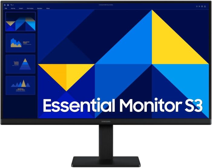 Samsung 27″ Essential Monitor S3 S30GD Full HD Monitor, 100Hz Refresh Rate, Response Time 5 (GTG), IPS Panel, Game Mode, Eye Saver Mode – LS27D300GAMXUE
