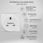 Redare Smart Plug,WiFi Plugs Alexa,16A Mini Outlet Compatible with Alexa and Google Home, Mini Socket with Remote & Voice Control with Electricity Statistics Timer Function, No Hub Required(2 pack ) - Image 2