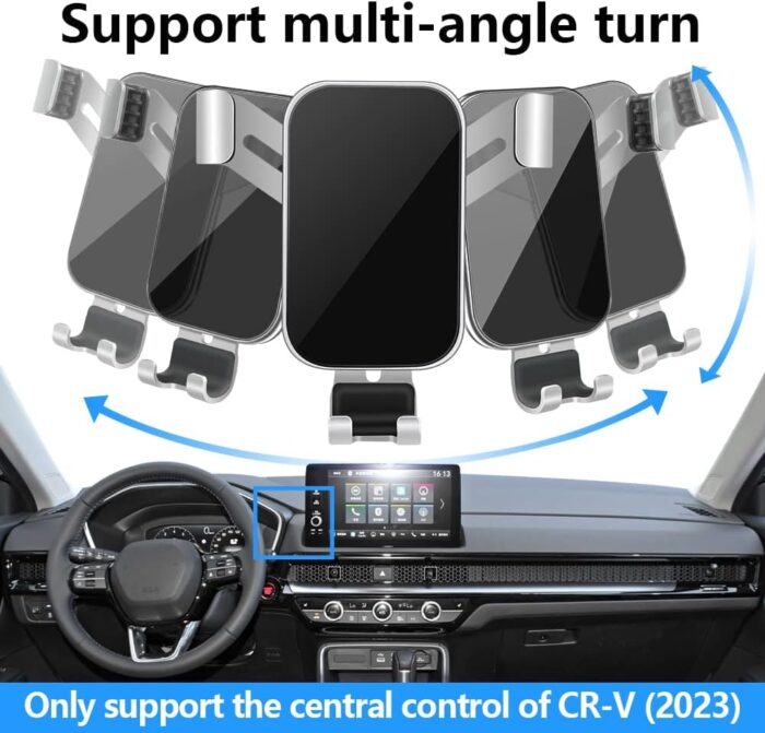 LUNQIN Car Phone Holder for Honda CRV CR-V 2023 2024 2025 and Honda CR-V Hybrid 2023 2024 2025 Auto Interior Accessories Best Cell Phones Mount Cellphone Mobile Cradle Charging Navigation Vent Bracket - Image 4