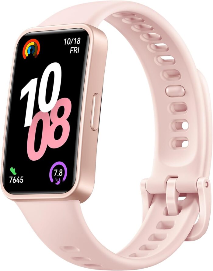 HUAWEI Band 10 Smart Watch, Metallic Design and Comfortable Wearing, Pro-level Sleep Analysis, Emotional Health Aid, 100 Workout Modes, Robust Battery Life, IOS and Android, Pink
