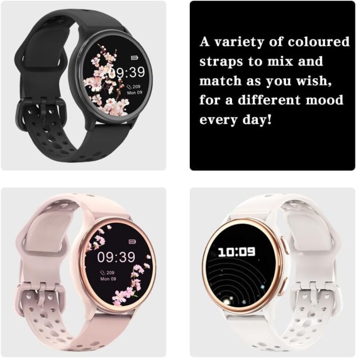 little meatball Fitness Tracker Smartwatch for Women, 1.27 Inch, 400+ Watch Faces, Calls, Female Health Tracking, 70+ Sport Modes, Heart Rate Monitor, iPhone & Android Compatible (Starlight) - Image 8