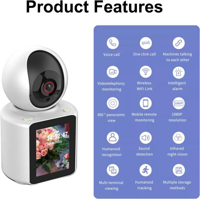 LASTCOW Two Way Pet Camera with 2.8 inch HD Screen, 1080P Video Calling Camera for Indoor Home Security, Indoor Home Nanny/Dog/Baby Security Device with Phone App - Image 9