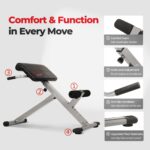 Sunny Health & Fitness Foldable Hyperextension Roman Chair W/Back Extension, Home Gym Sit Up Bench for Glute & Ab Workouts, Optional Adjustment Incline & Multi-Function Heavy-Duty Exercise Equipment - Image 5