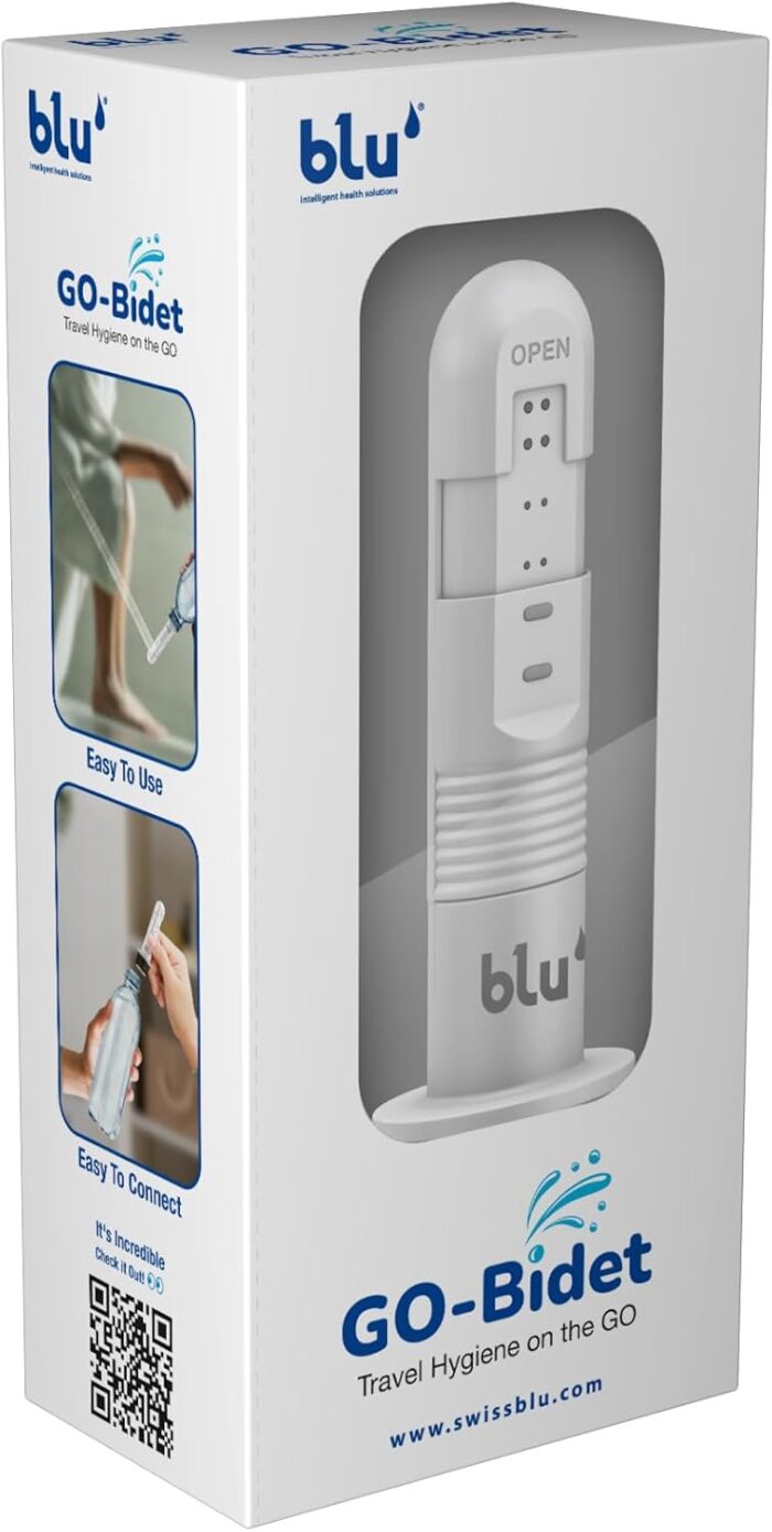 blu GO Bidet – High Pressure Handheld Travel Bidet – Compact Water Jet for Personal Hygiene, Gentle Care for Women, Men. Your Shattaf for on the Go. Stay fresh & Feel Confident Wherever Life Takes You