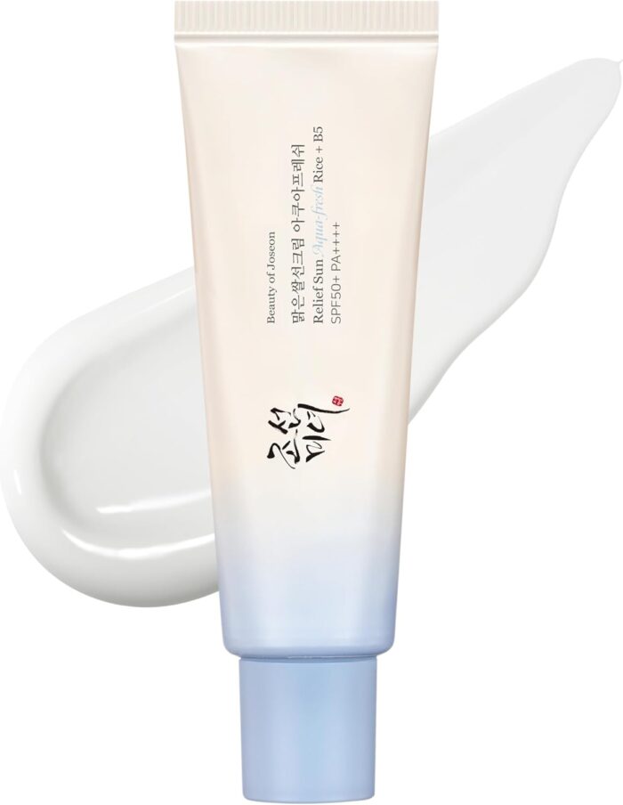 Beauty of Joseon Relief Sun Aqua-Fresh Sunscreen Rice + Panthenol SPF 50+ PA++++ Lightweight Daily UV Protector for Acne-Prone Sensitive Skin Korean skincare for Men and Women 50ml