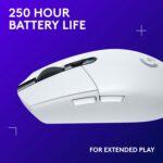 Logitech G305 Lightspeed Wireless Gaming Mouse, HERO Sensor, 12,000 DPI, Lightweight, 6 Programmable Buttons, 250h Battery Life, On-Board Memory, Compatible with PC / Mac - White - Image 4