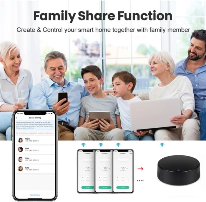 UanTii Tuya Smart IR RF Remote Control WiFi Universal Remote Controller,Smart AC Controller, Support Alexa and Google Home (IR+RF) - Image 7