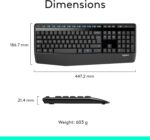 Logitech MK345 Wireless Keyboard and Mouse Combo, Full-Sized Keyboard with Palm Rest, Right-Handed Mouse, 2.4 GHz Wireless USB Receiver, Compatible with PC, laptop, Arabic Layout - Black - Image 9