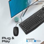 Promate Wired Keyboard and Mouse Combo, Ergonomic Slim Full-Size Quiet Keyboard, 2400 DPI Ambidextrous Mouse, Spill-Resistance, Media Keys, Plug and Play for iMac, MacBook Pro, Dell, Combo-CM4 - EN/AR - Image 8