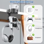 MIKUER 360° Rotating Desk Controller Headphone Holder - Larger Desk Cup Holder with Adjustable Headset Hanger Controller Stand | Clamp On Desk Organizer | Gaming Desk Accessories - Image 2