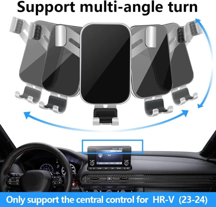 LUNQIN Car Phone Holder for Honda HRV HR-V 2023 2024 2025 LX Sport EX-L Auto Interior Accessories Best Cell Phones Mount Cellphone Mobile Cradle Charging Navigation Bracket Screen Stand Accessory - Image 5