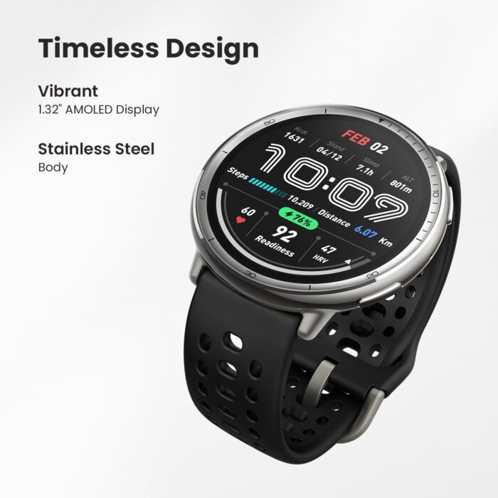 Amazfit Active 2 Smart Watch 44mm, GPS Maps with Direction, Fitness Tracker, 10 Day Battery, Sleep Monitor, 160+ Sport Modes, Water Resistant, for Android & Apple iPhone, Black Silicone - Image 2