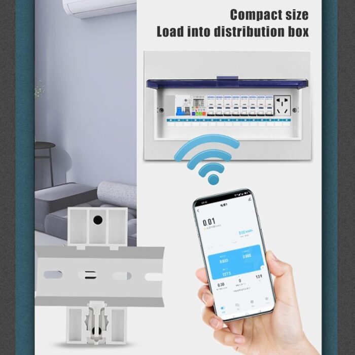 Cryfokt WiFi Smart Circuit Breaker, AC85-300V Multiple Protections Intuitive WiFi Remote Control Smart Energy Meter Switch 63A Real-time Display Smart Home - Image 3