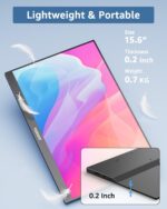 Yodoit Portable Monitor 15.6" FHD 1080P Screen IPS 1920×1080 100% SRGB Display with Type C USB Port and Speakers with Smart Cover, Compatible with PC, Laptop, MacBook, Xbox - Image 2