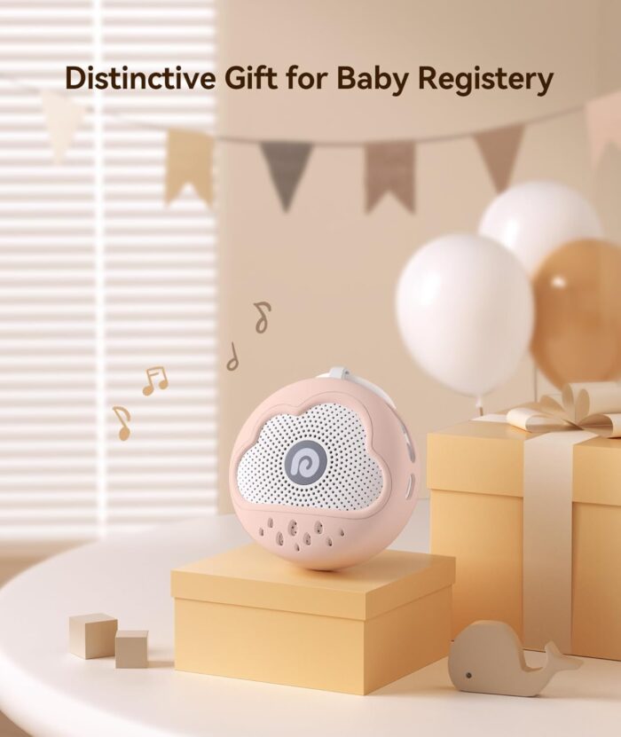 Dreamegg White Noise Machine with Cute Silicone Protective Cover- Portable Sound Machine for Baby Adult, 21 Soothing Sounds for Sleeping, Rechargeable Sleep Aid for Home Travel Nursery Gift Pink - Image 6