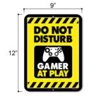 Gaming Room Decor, Do Not Disturb Gamer at Play, 9 x 12 inch Metal Aluminum Novelty Tin Sign, Video Game Room Decor, Game Room Sign - Image 2