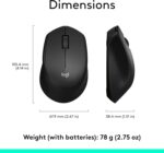 Logitech M330 Silent Plus Wireless Mouse, 2.4Ghz With Usb Nano Receiver, 1000 Dpi Optical Tracking, 2-Year Battery Life, Compatible With Pc, Mac, Laptop, Chromebook - Black - Image 3