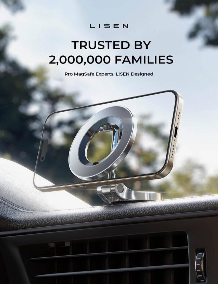 LISEN for MagSafe Car Mount, [24 Strong Magnet] 360° Rotation Magnetic Phone Holder for Car, Mobile Holder for Car Accessories Fit for iPhone 16 15 Pro Max Plus 14 13 12 MagSafe Cases - Image 7
