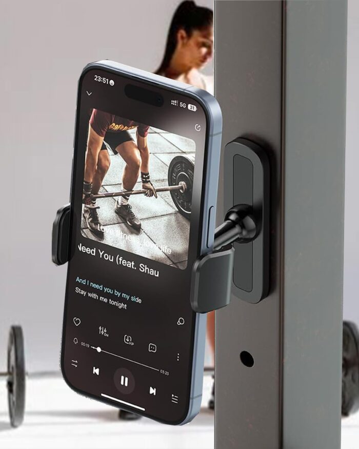 APPS2Car Magnetic Mount for GYM, 360 Adjustable Magnetic Phone golf Mount, Magnetic Phone Holder Compatible with 4.7-6.5" Smartphones, Alloy Base and Joint, Black Cradle - Image 7
