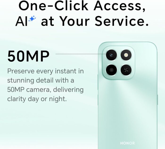 HONOR X6c Smartphone 6GB RAM 256GB ROM, 6.61" 120Hz Display, 50MP Camera, 35W Fast Charging, Dual SIM, Midnight Black – Middle East Version - Image 8