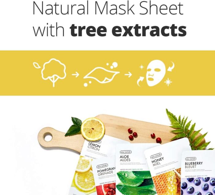 THE FACE SHOP Real Nature Face Mask | Hydrates & Clarifies Skin by Infusing Moisture to Skin | K Beauty Facial Skincare for Oily & Dry Skin | Green Tea,K-Beauty - Image 5
