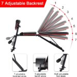 Gluckluz Adjustable Weight Bench Foldable Exercise Workout Utility Bench with 150KG Large Capacity & Elastic Ropes for Home Gym Full Body Fitness Strength Training Sit Up Flat Incline Decline - Image 2